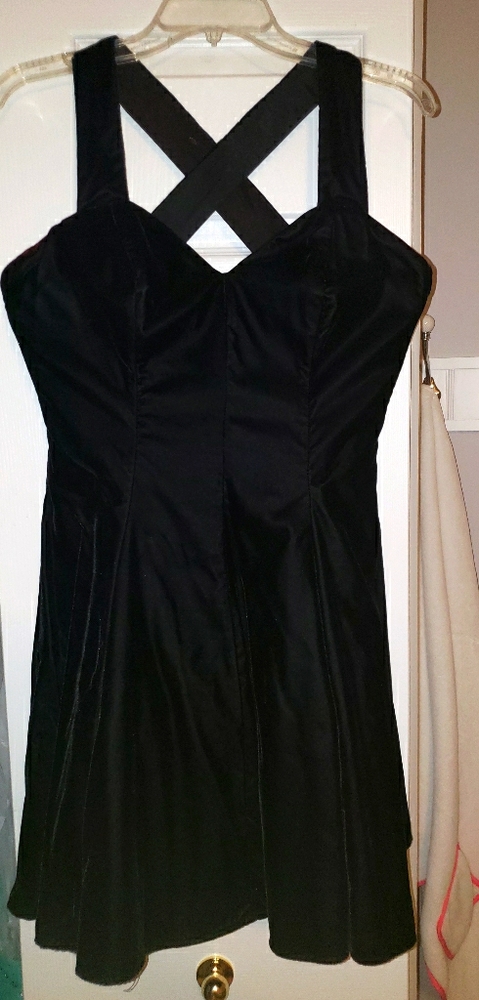 Vintage velvet black dress